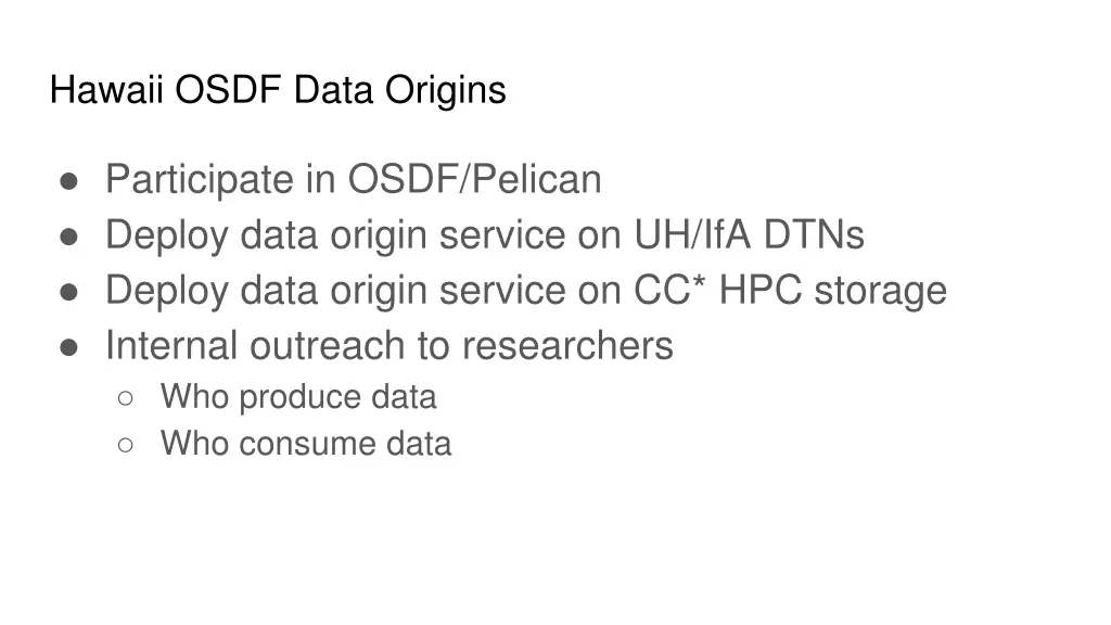 hawaii osdf data origins