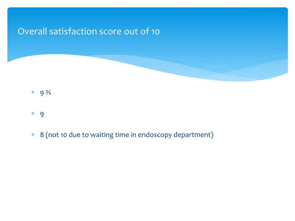 overall satisfaction score out of 10