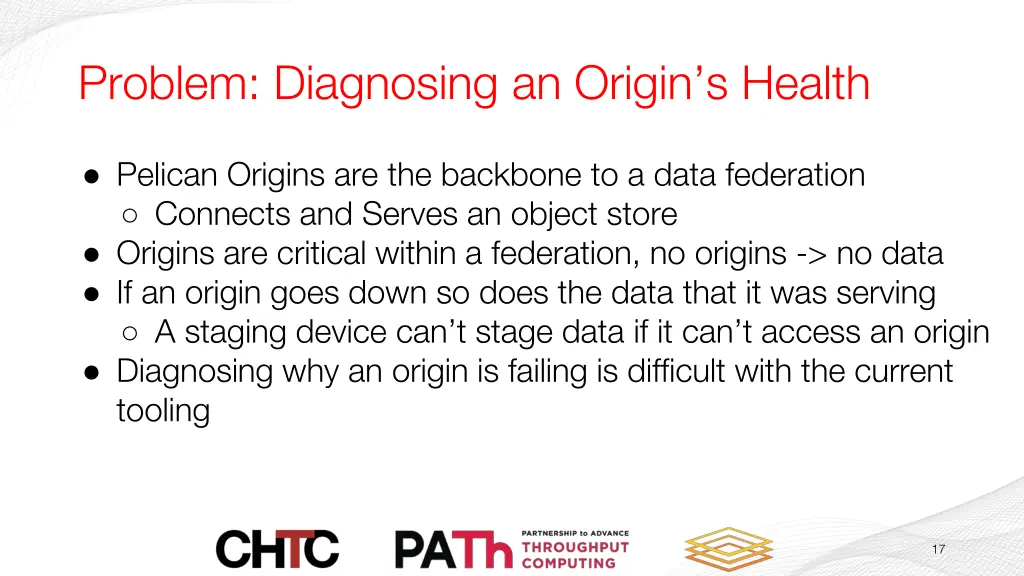 problem diagnosing an origin s health