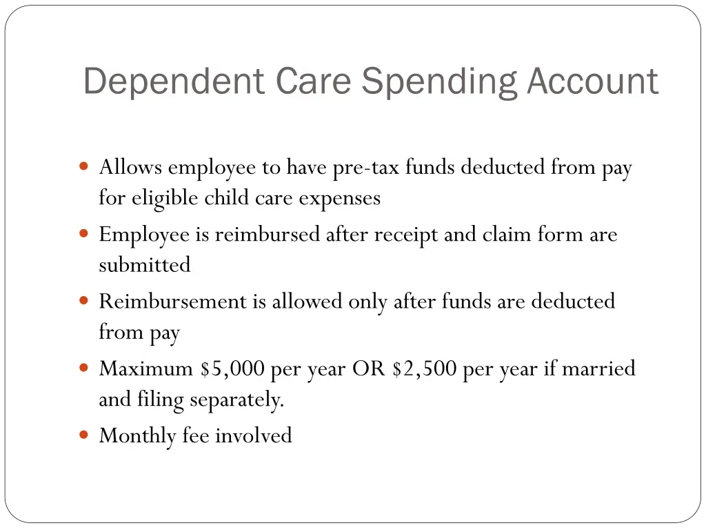 dependent care spending account