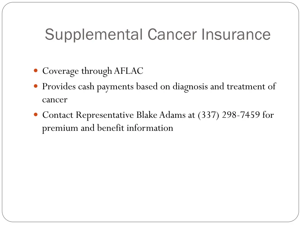 supplemental cancer insurance