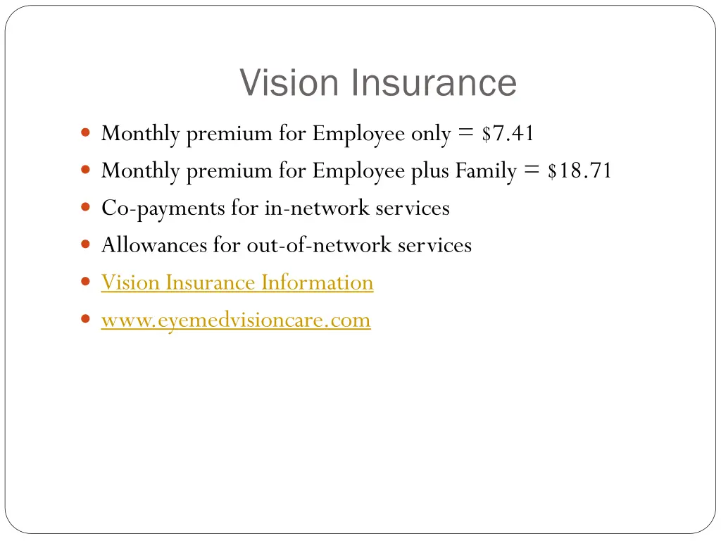 vision insurance