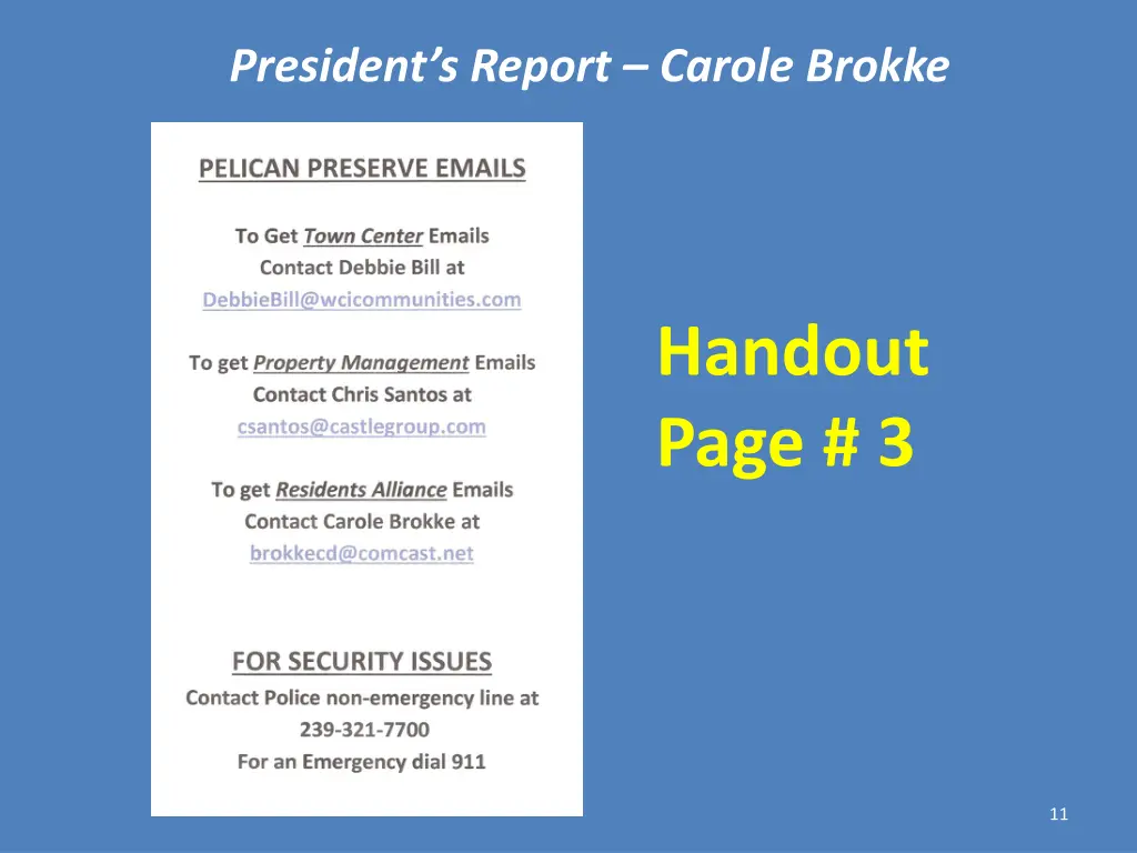 president s report carole brokke 1