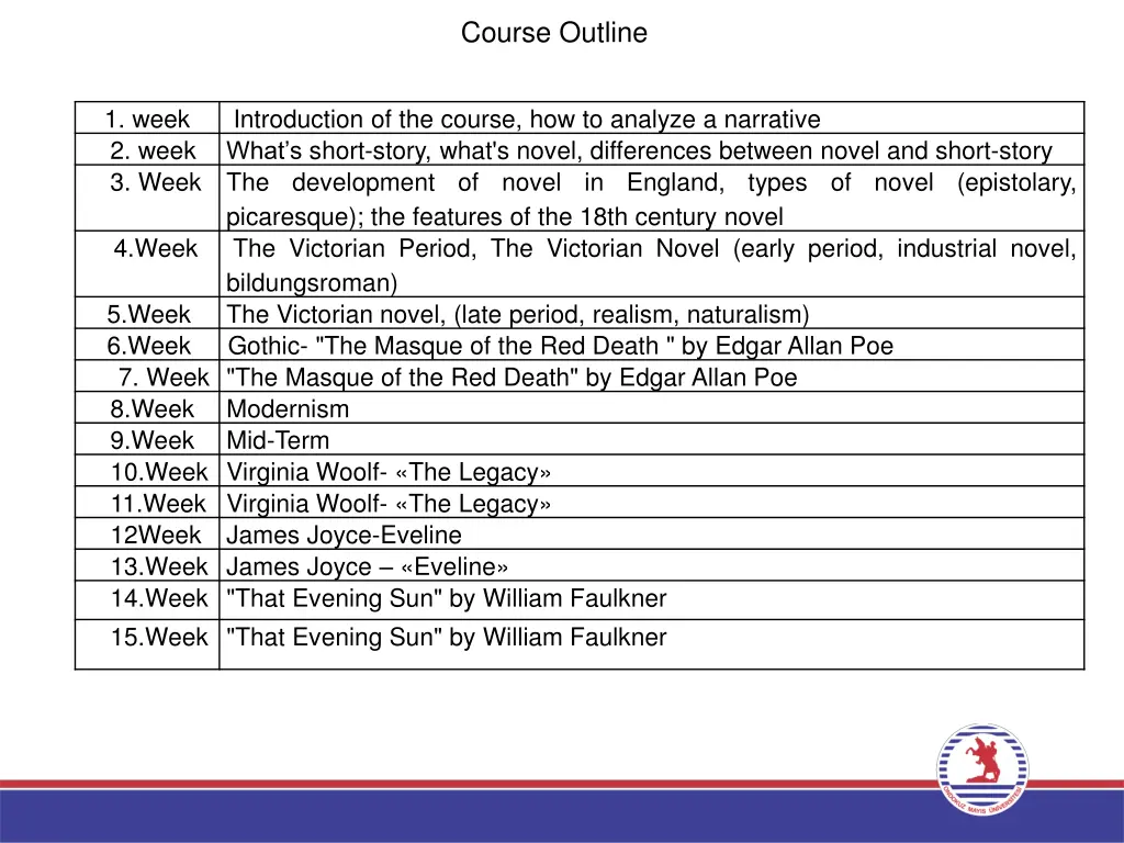 course outline