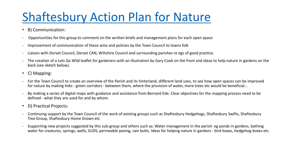 shaftesbury action plan for nature b communication