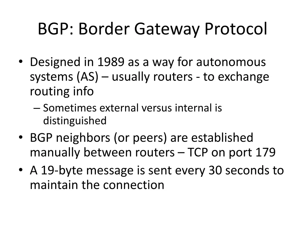 bgp border gateway protocol