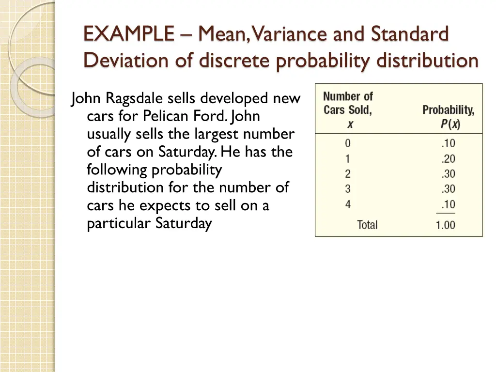 example mean variance and standard deviation