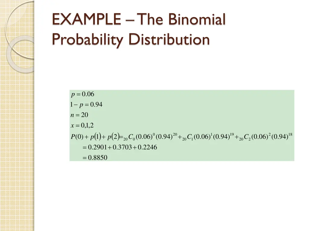 example the binomial probability distribution 1