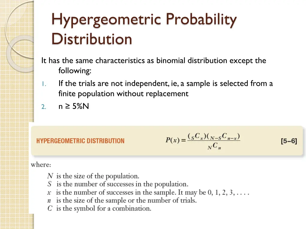 hypergeometric probability distribution