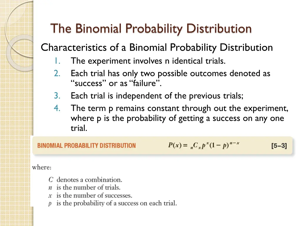 the binomial probability distribution