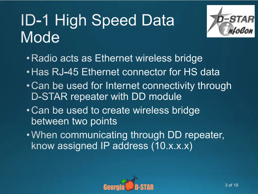 id 1 high speed data mode