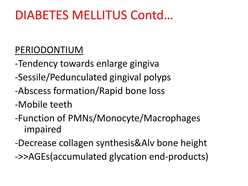 diabetes mellitus contd 1