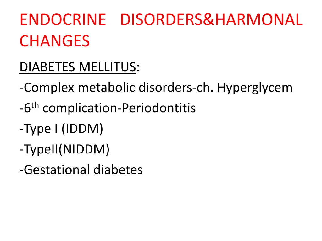 endocrine disorders harmonal changes