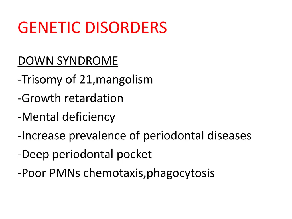 genetic disorders