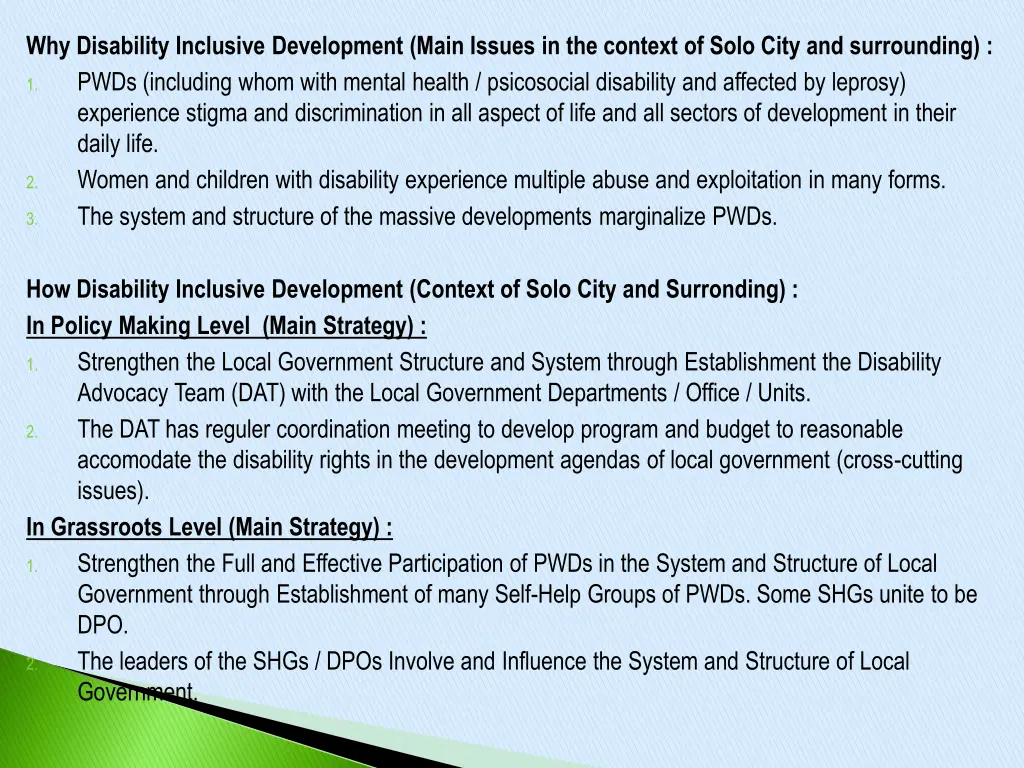 why disability inclusive development main issues