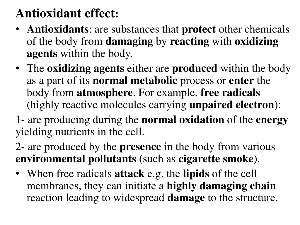 antioxidant effect antioxidants are substances