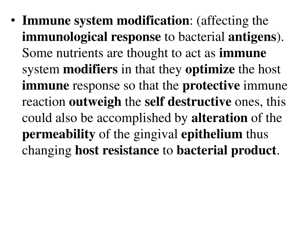 immune system modification affecting