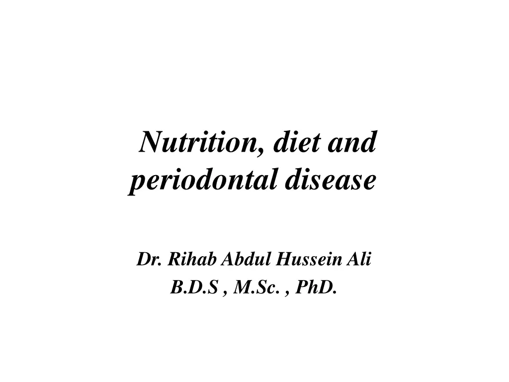 nutrition diet and periodontal disease