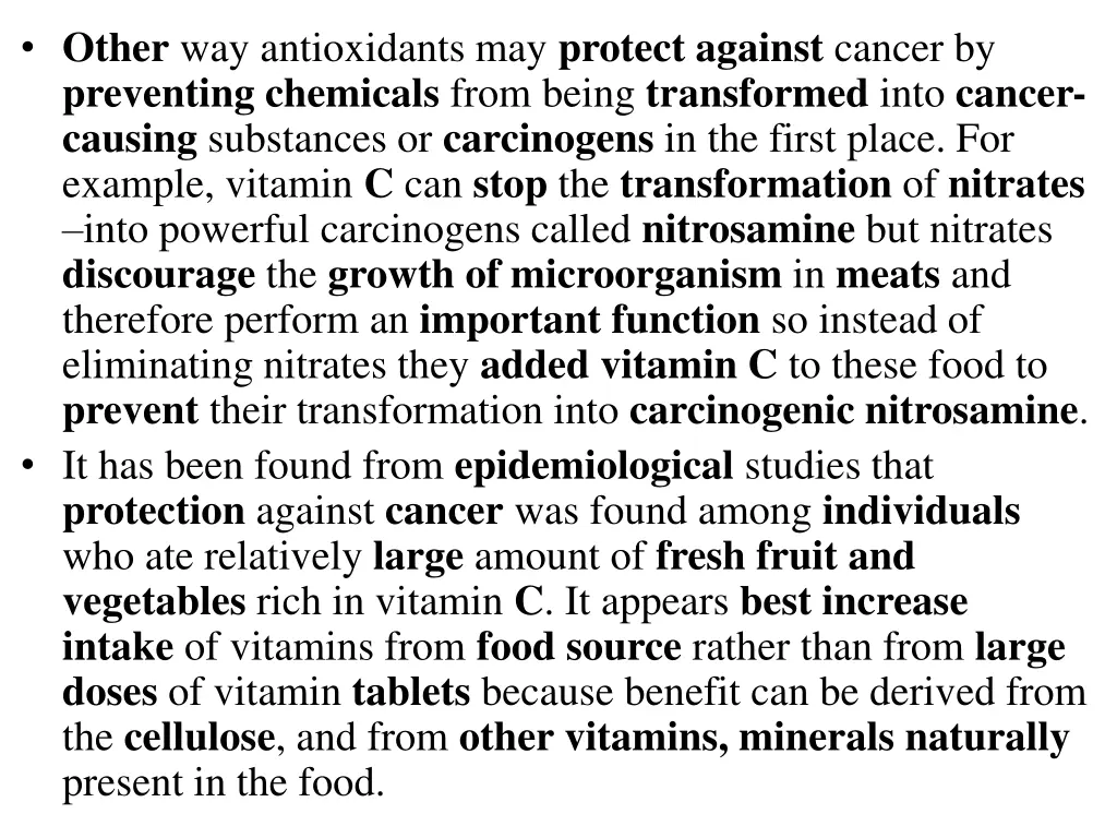 other way antioxidants may protect against cancer