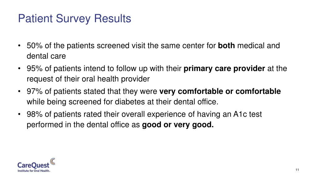 patient survey results