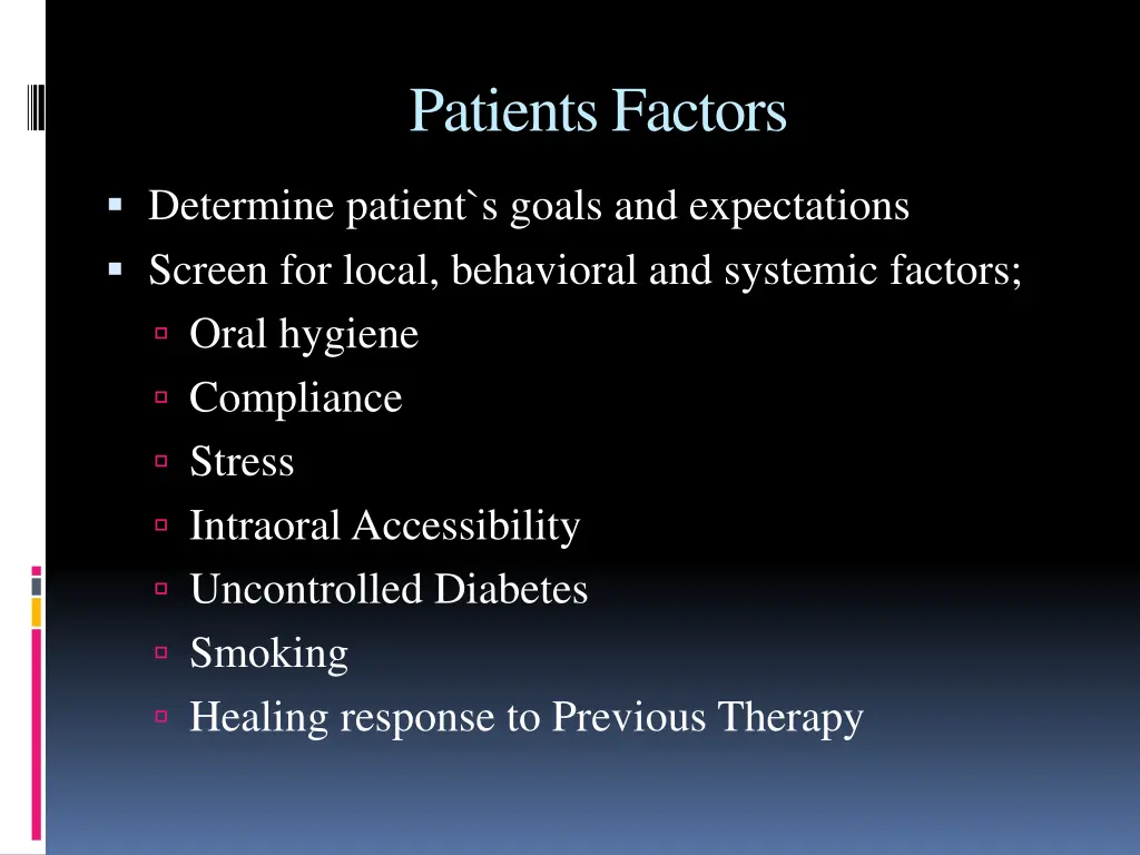 patients factors