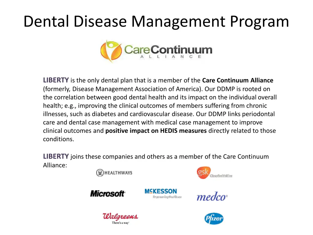 dental disease management program