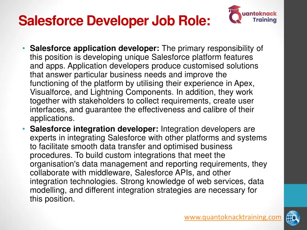 salesforce developer job role