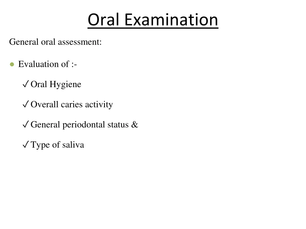 oral examination