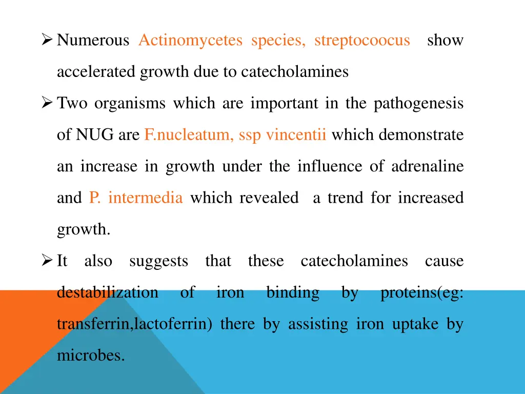 numerous actinomycetes species streptocoocus show