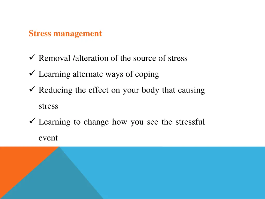 stress management