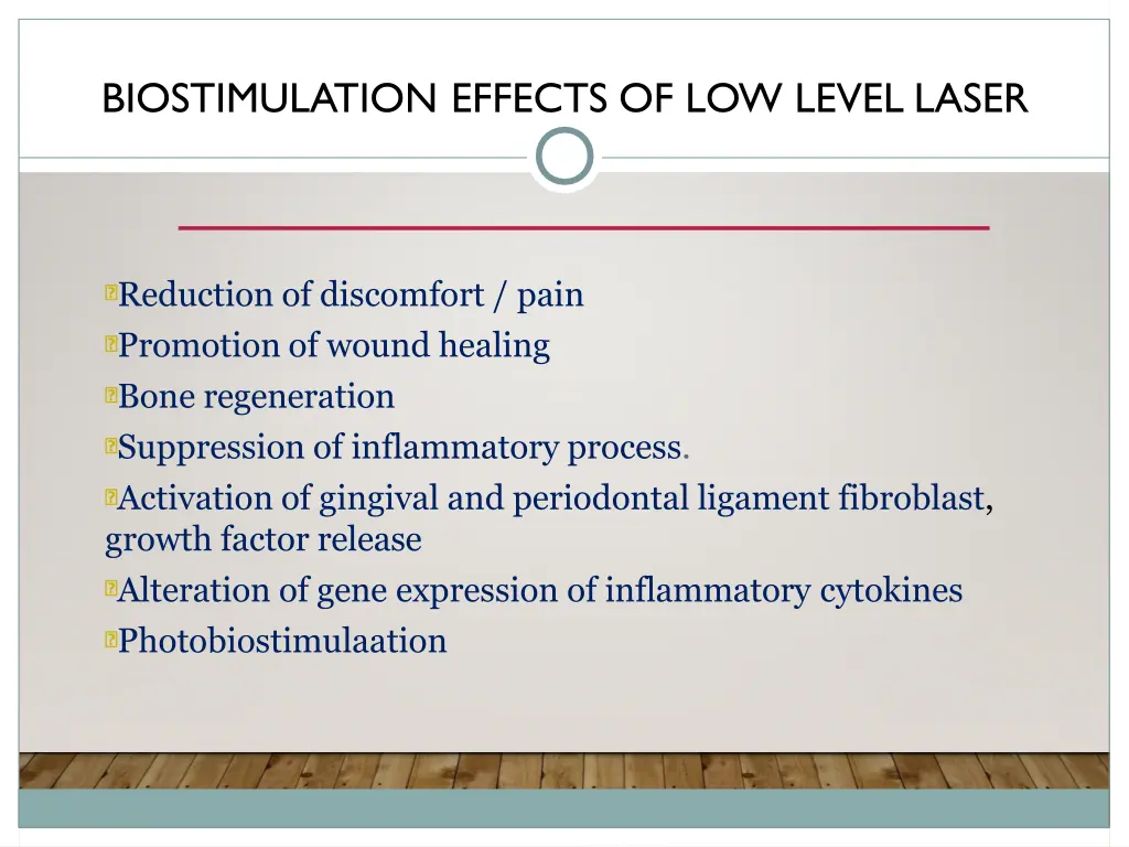 biostimulation effects of low level laser