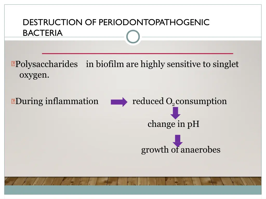 destruction of periodontopathogenic bacteria