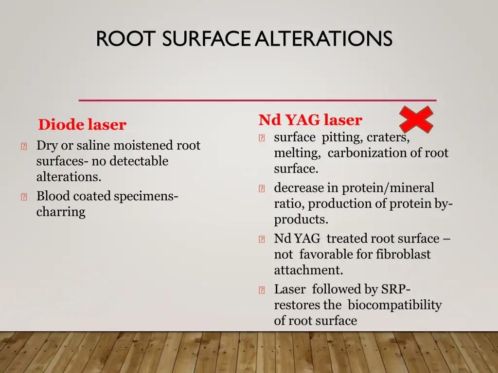 root surfacealterations