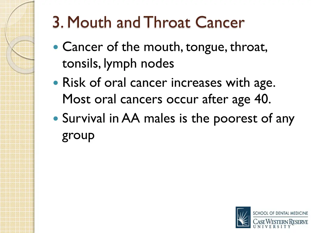 3 mouth and throat cancer