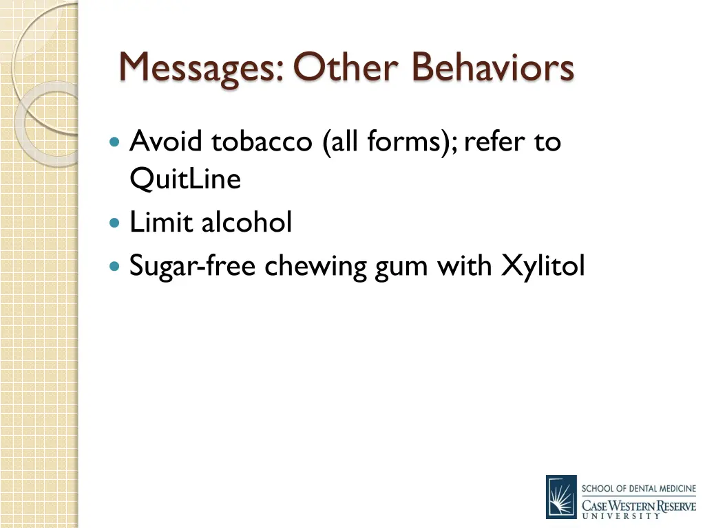 messages other behaviors