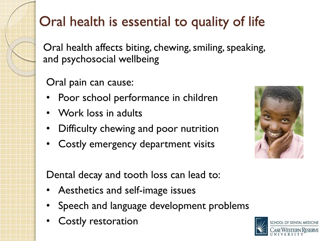 oral health is essential to quality of life