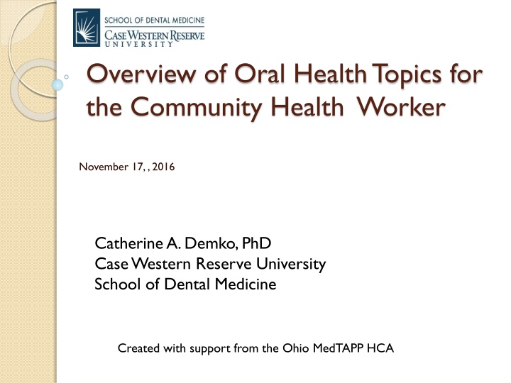 overview of oral health topics for the community