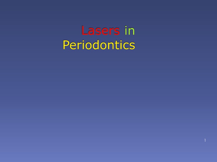 lasers in periodontics