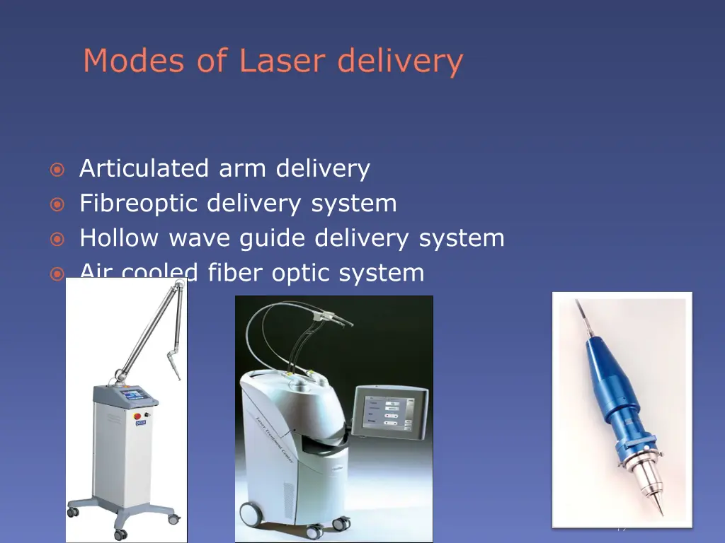 modes of laser delivery