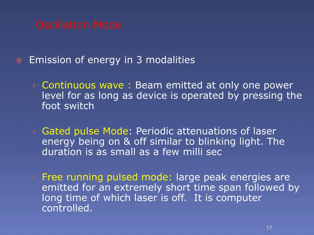 oscillation mode