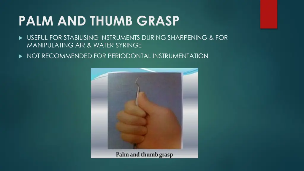 palm and thumb grasp