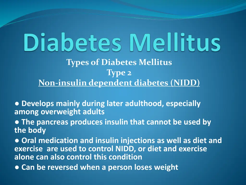 types of diabetes mellitus type 2 non insulin