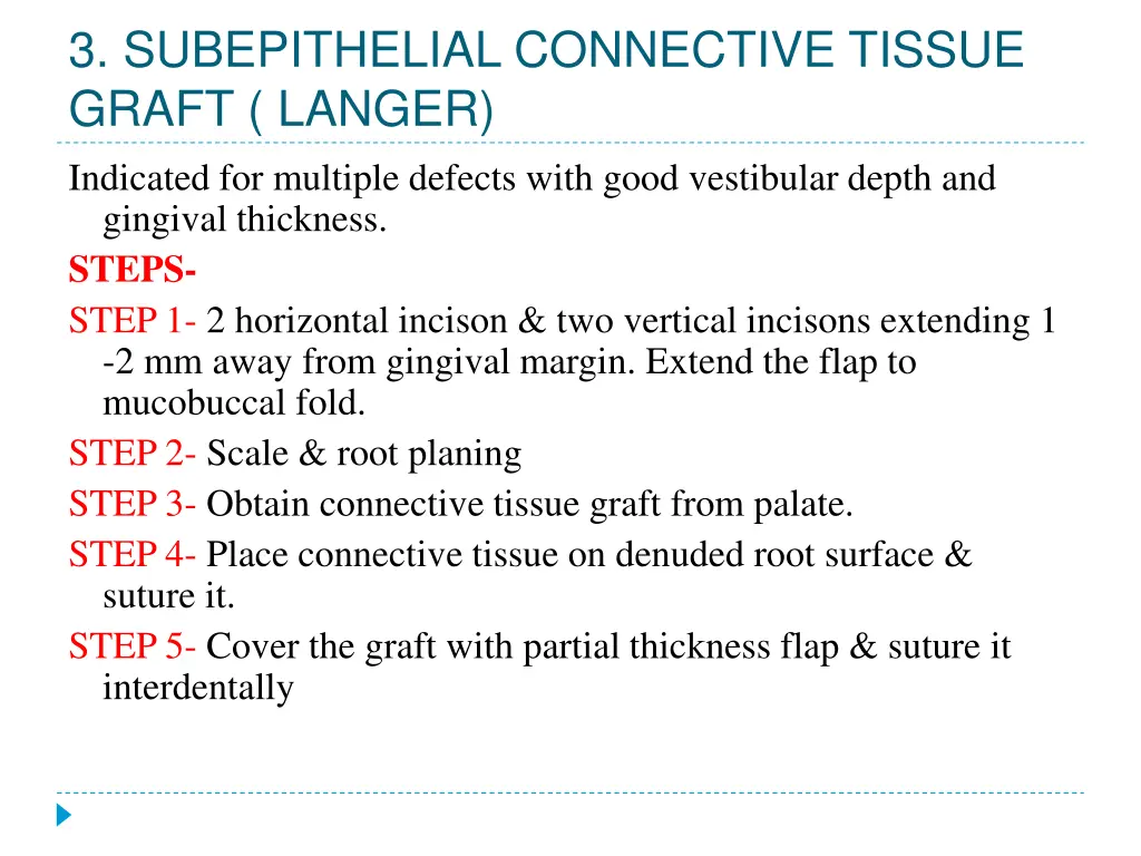 3 subepithelial connective tissue graft langer