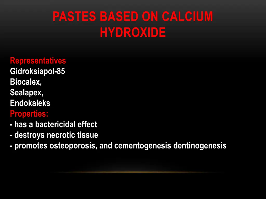 pastes based on calcium hydroxide