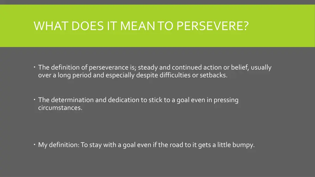 what does it mean to persevere