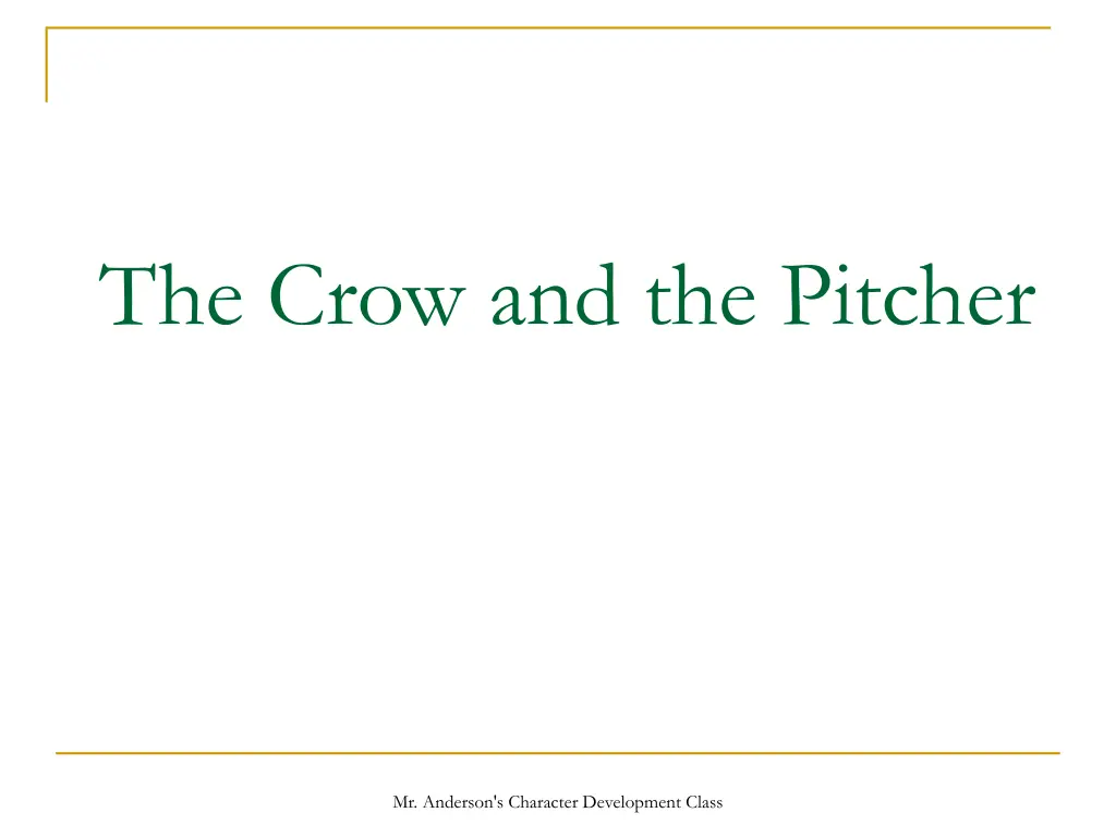 the crow and the pitcher