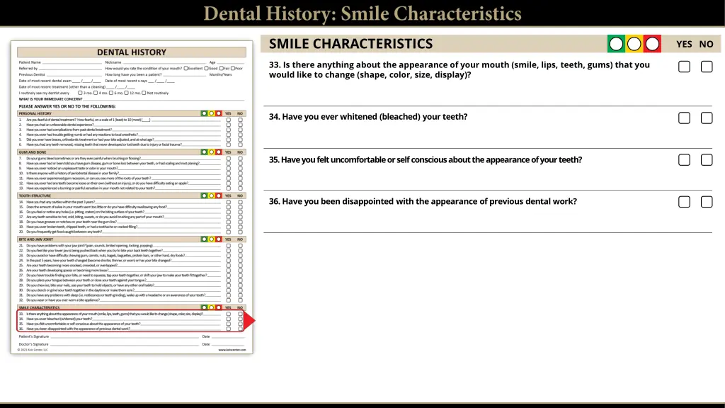 smile characteristics