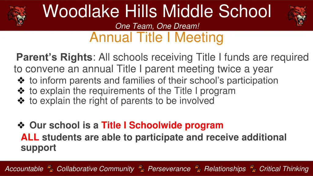 woodlake hills middle school one team one dream 1