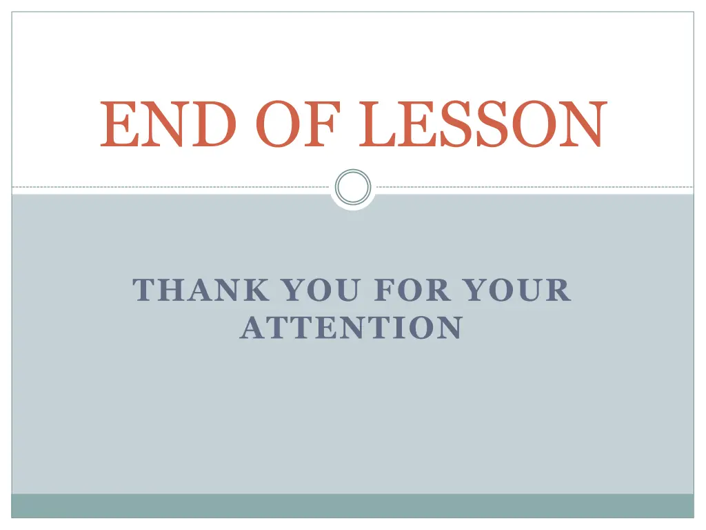 end of lesson