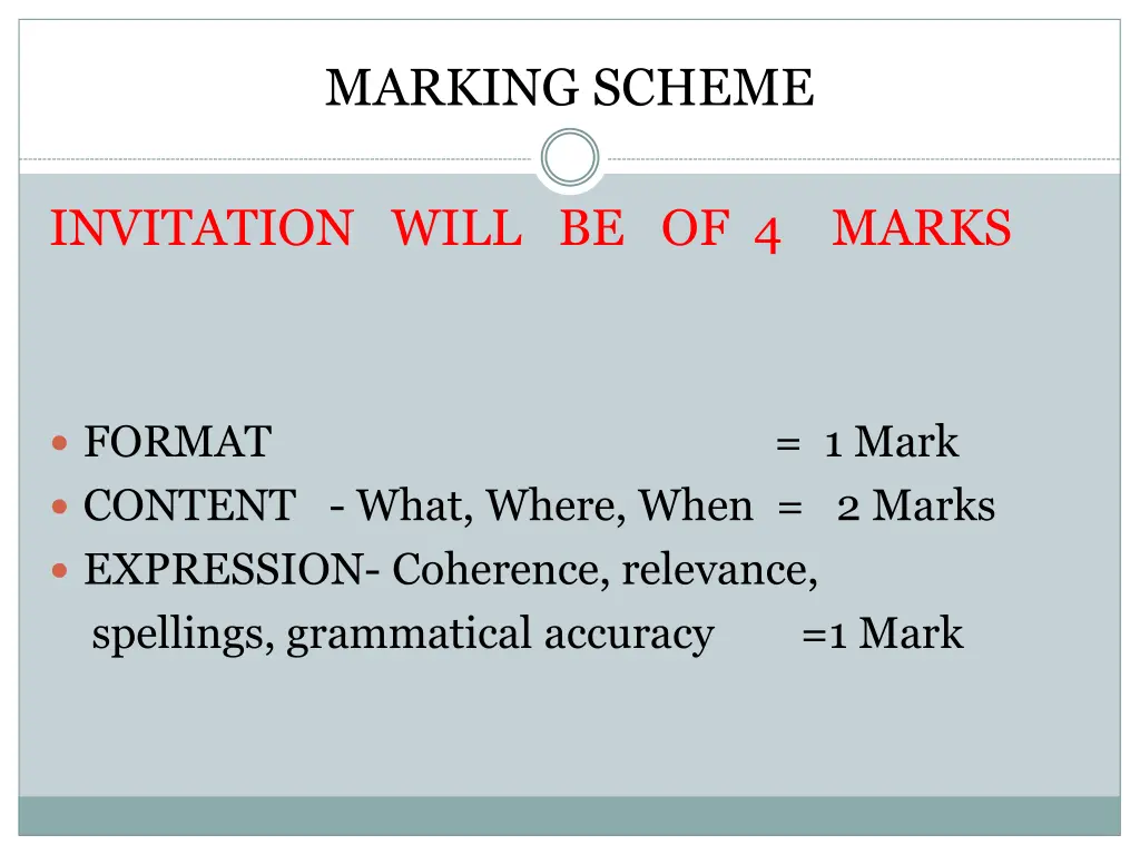 marking scheme